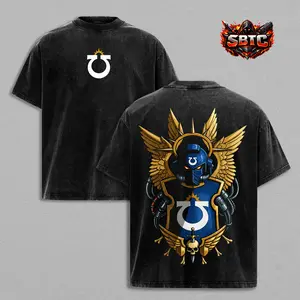 Ultramarines Warhammer 40k Washed T-Shirt Hoodie Vintage Graphic Tee Retro Streetwear Oversized Acid Wash Heavyweight Cotton Space Marine Armor Shield Gaming Fan Gift Idea Tabletop Wargaming Merch Unisex