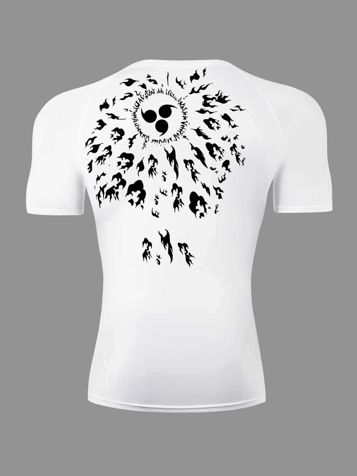Graphic Print Short Sleeve Athletic Fit Compression Shirt for Men, Gym Workout Running Sporty Tees, Gym Training Sportswear, Summer Quick-Dry Breathable Round Neck T-Shirt Tops, Rash Guard Undershirt Baselayers Activewear Sportswear