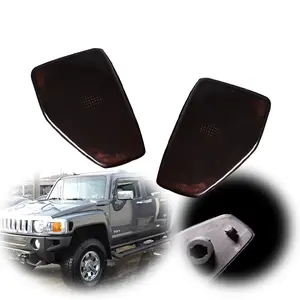 2pcs For 2005/2006-2010 Hummer H3/2009 2010 H3T Smoked Front Side Marker lamps Lights Housings,Replace OEM 15873639 / 15873638
