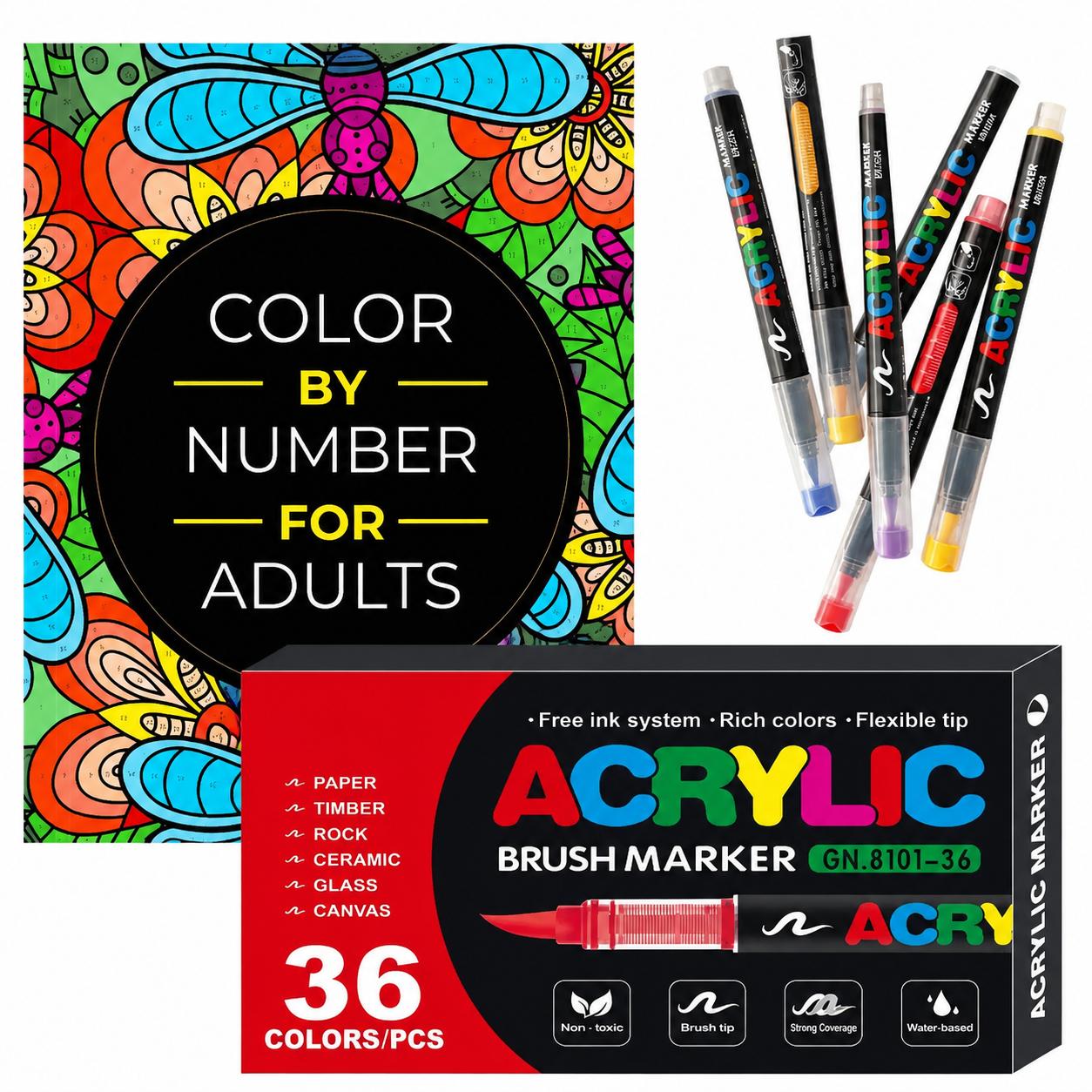 Adult Coloring Gift Book - 75 Vibrant Stress Relief Pages (Flowers, Animals, Landscapes, Mandalas) - Mindfulness Artistic Paper Activity Book for Arts & Crafts Hobbies