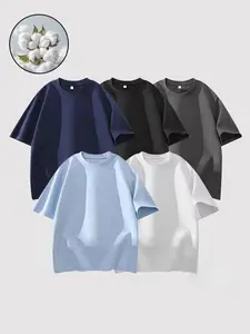 Men's 3-Pack Loose Crew Neck Tees - 100% Cotton Quick-Dry Moisture-Wicking, Ideal for Gym Workouts & Outdoor Activities Casual Sportswear Fitness T Shirt