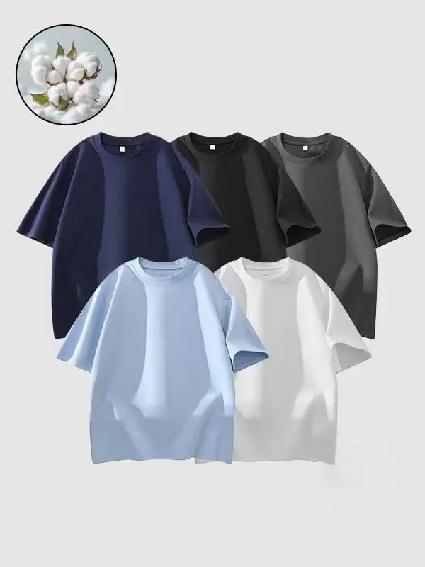 Men's 3-Pack Loose Crew Neck Tees - 100% Cotton Quick-Dry Moisture-Wicking, Ideal for Gym Workouts & Outdoor Activities Casual Sportswear Fitness T Shirt