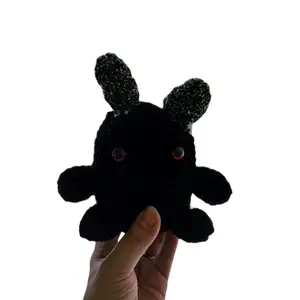 fluffy chibi mothman handmande crochet plsuh
