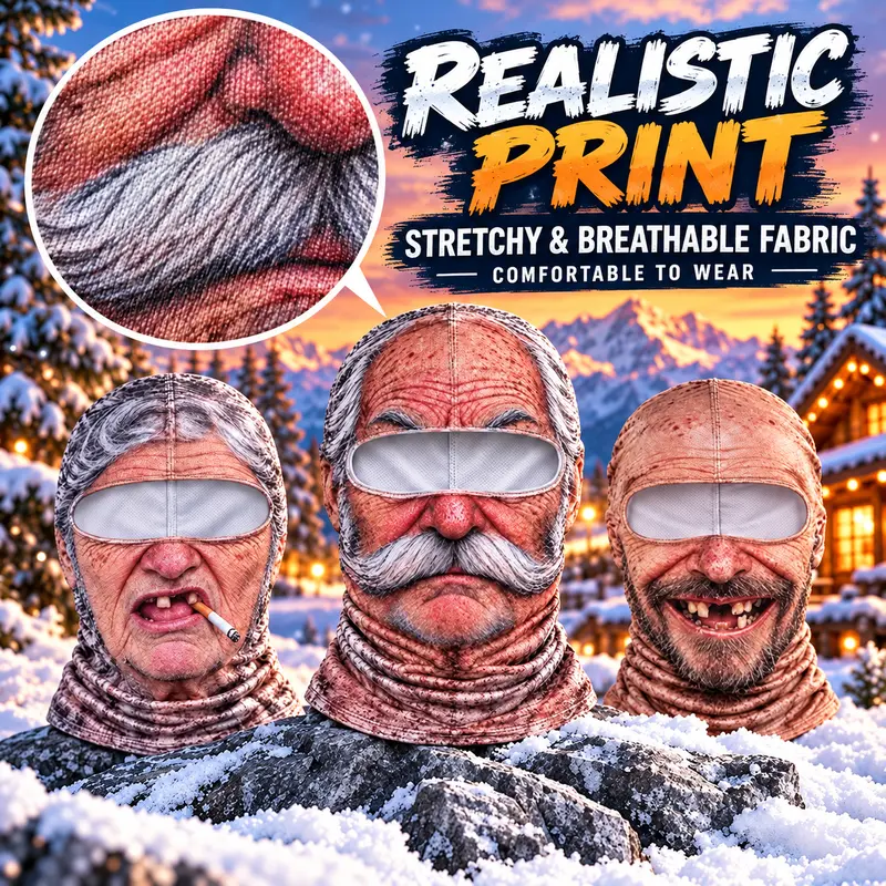 Funny Old Man Face Balaclava Mask, Dralon Thermal Fabric Winter Ski Mask, Warm Wind-Resistant Full Face Cover, Novelty Outdoor Headwear for Men & Women, Skiing, Cycling, Hiking & Winter Activities Funny Old Man Face Balaclava Mask, Dralon Thermal Fabric Winter Ski Mask, Warm Wind-Resistant Full Face Cover, Novelty Outdoor Headwear for Men & Women, Skiing, Cycling, Hiking & Winter Activities