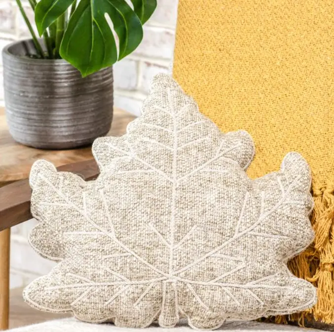 Tweed Leaf Pillow