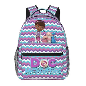 Doc McStuffins Backpack Doc McStuffins cartoon Cute Aesthetic School Bookbag with Multi Storage Pockets The Doc Is In Lightweight Large Capacity Casual Daypack for Middle High School & College Students