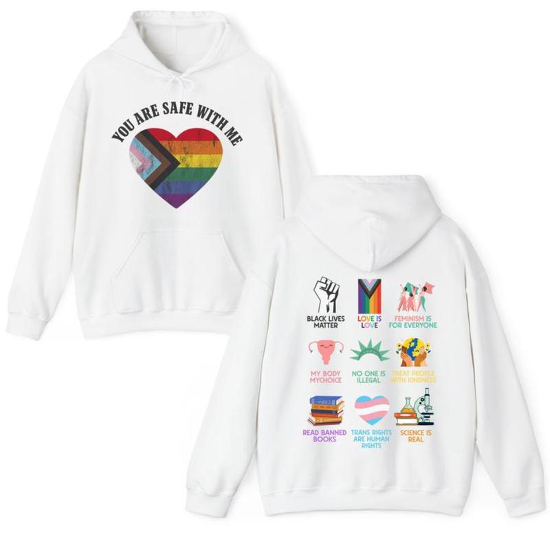 Equality Shirt, Human Rights shirt, Equal Rights, You're Safe With Me TShirt - Sweatshirt - Hoodie, Raise Kind Humans Tee, Equality Awareness, Love Is Love LGBTQ Pride, Progressive Social Justice