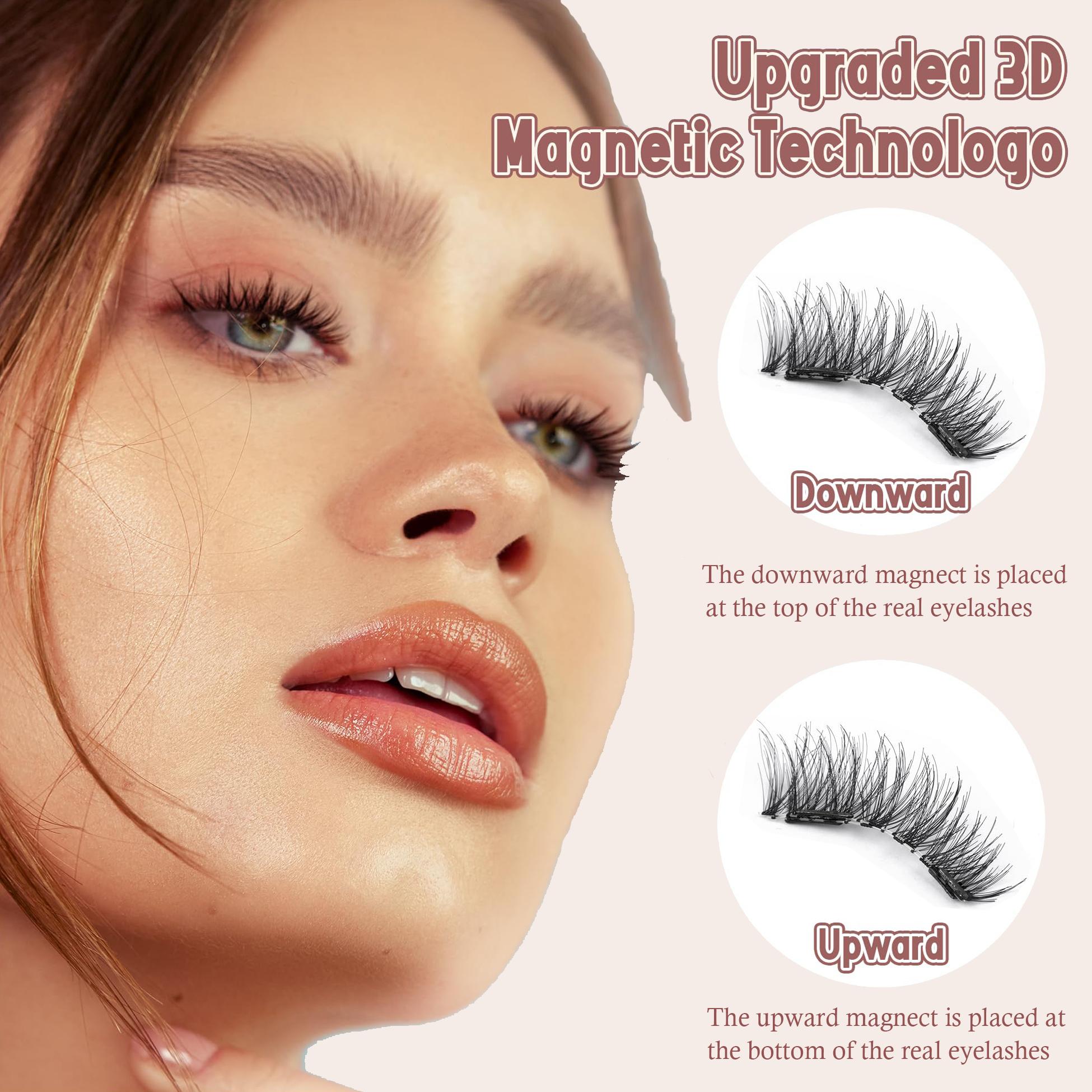 3 Pairs of Reusable Magnetic Eyelashes With Clips, 3D Natural Look, Easy To Wear, No Adhesive Needed, Perfect For Daily Use And Special Occasions 3 Pairs of Reusable Magnetic Eyelashes With Clips, 3D Natural Look, Easy To Wear, No Adhesive Needed, Perfect For Daily Use And Special Occasions