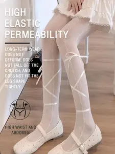 High Stretch Breathable Tie-On Ballet Style Stockings, Non-Sweaty and Comfortable, Slimming and Versatile, All Seasons Wear