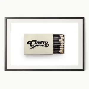 Cheers Matchbox Photo above Bar Cart Decor Dine Room Art Movie Lovers Gift Retro Wall Decor Travel Art Anniversary Gift Black And Beige 3, Room Decor