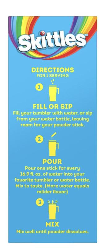 Skittles Zero Sugar Variety Pack Singles-to-Go Powdered Drink Mix, Tropical, 30 Count Packets