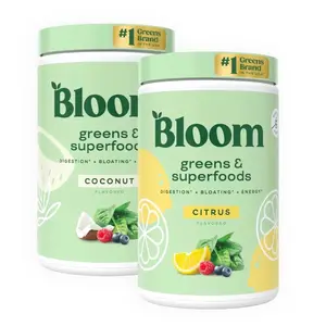 Bloom Nutrition Green and Superfood Healthcare Edible Powder-Coconut Flavor Dietary Supplement Fitness Drink  Organic