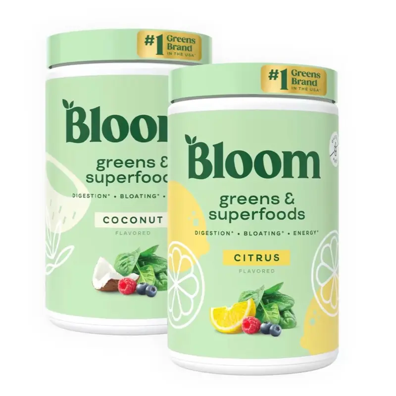 Bloom Nutrition Green and Superfood Healthcare Edible Powder-Coconut Flavor Dietary Supplement Fitness Drink  Organic