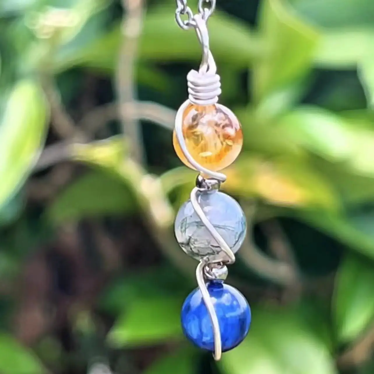 12 Constellations Protect Necklace, Amethyst, Rose, Quartz, Hematite, Steel Wire Wrapped Crystal Healing Gem Necklace, Protect your Reiki, Spiritual A