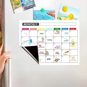 Weekly Planner Magnetic Refrigerator Set, Home Office, Includes Eraser and 3 Pens, Erasable Message Board, Color Coded for High Efficiency Planning