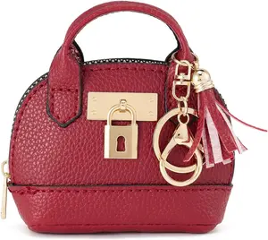 Mini Backpack  for Women,Small Change Pouch  Purse Zipper with Key Card Lipstick Headset  BagRed