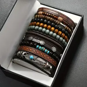 11Pcs turquoise feather element bracelet, a gift for a friend.