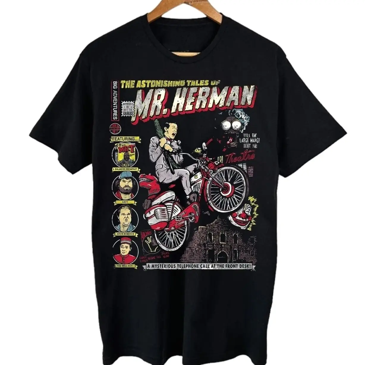 Pee Wee Herman Gift For Fan Unisex Black T- Shirt Full Size S-5XL SC454 1