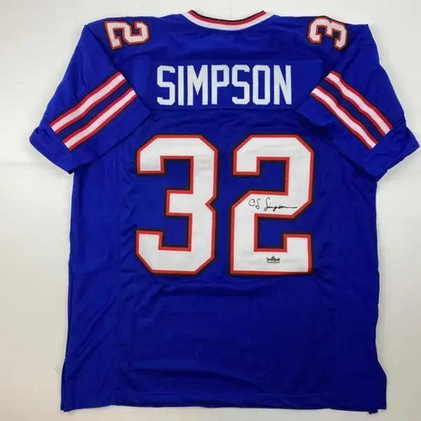 Facsimile Autographed OJ O.J. Simpson Blue Reprint Jersey
