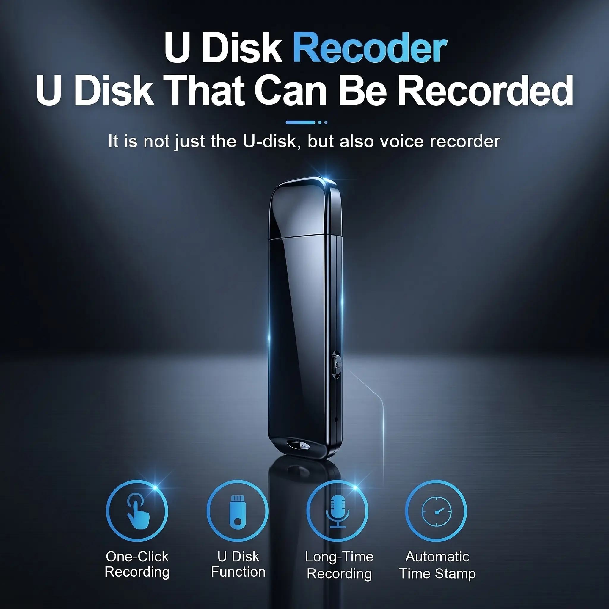 A 2-in-1 USB smart voice recording device featuring HD audio and noise reduction, with timestamp-based sorting—making it an ideal voice recorder for meeting minutes. Automatic Automatic Automatic