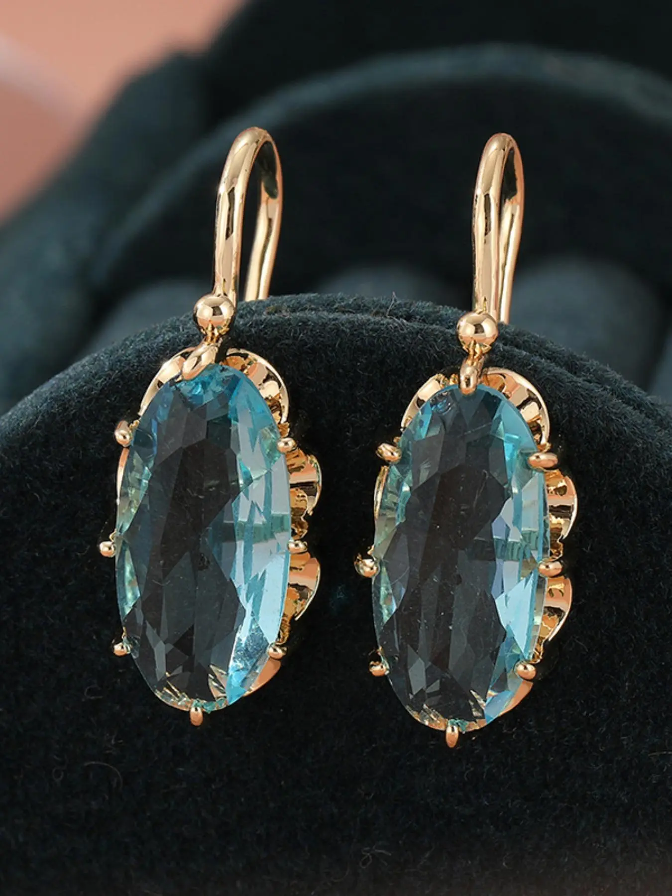 Artificial Gemstone Decor Dangle Earrings, Elegant Jewelry for Women for Party, Daily Clothing Decor, Trendy All-match & Exquisite Jewelry for Birthday Gift, Shining Earrings, Dangling Earrings