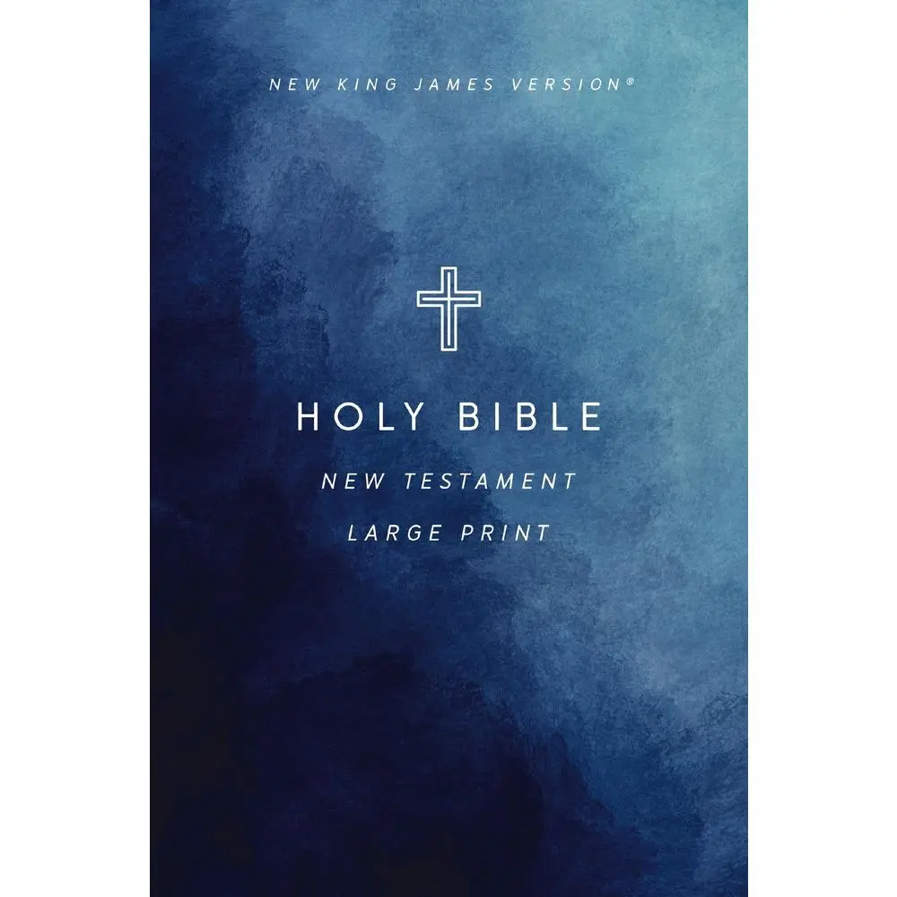 USED Book - NKJV Large Print Outreach New Testament Bible, Geometric Softcover, Comfort Print by Thomas Nelson (Paperback) - english