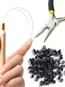 Hair Extension Bead Tool Set, Hair Clip & Ring Three-Piece Kit, Professional Hair Styling Accessories, Durable & Easy to Use