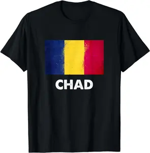 Chad Flag | Chad Casual Graphic Printing Summer Casual Shortsleeve Cotton T-Shirt