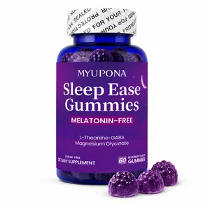 MYUPONA Sleep Ease Melatonin-Free Sleep Gummies for Adults, Sugar-Free Bedtime Relaxation with Magnesium Glycinate, L-Theanine & GABA, 60 Gummies