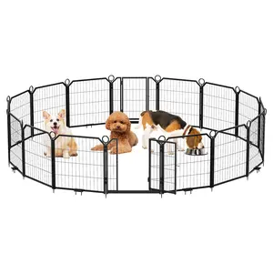 [TOP RATED - FLASH SALE] Garvee Dog Playpen Outdoor, 24 inch 16 Panels Dog Pen Indoor Heavy Duty Puppy Exercise Pen Metal Pet Fence for RV Camping/Yard/Garden