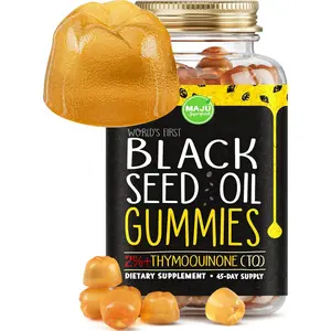 MAJU's Black Seed Oil Gummies 90ct, World's 1st, 2.5X Per BSO Gummy, Black Cumin Seed Nigella Sativa Oil, Cold-Pressed, Potent Formula with Cinnamon Extract, Tasty, 500mg 90ct