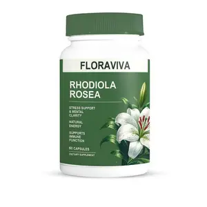 Floraviva Rhodiola Rosea Capsules, Natural Adaptogenic Herb, 500mg Organic Rhodiola Rosea Extract Supplement for Stress Support, Balance Energy, Immune Function, Non-GMO, 60 Vegan Capsules