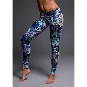 ONZIE WOMEN'S MULTICOLOR GRAPHIC LONG JUNGLE LEGGINGS Sz XS