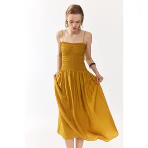 H&M Smocked-bodice strappy dress