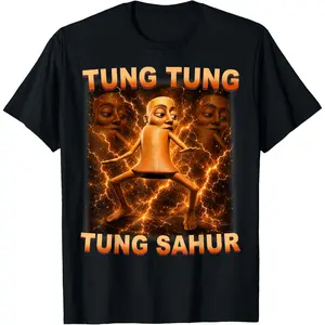 Men's women T-Shirt, Tung Sahur Dance Funny Brainrot Meme Graphic Top