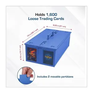 Collectible Card Bin - (1-Count) 2-Row, Plastic Stackable Storage Box/Container/Organizer for Trading Cards (Sports, Pokemon, TCGs)