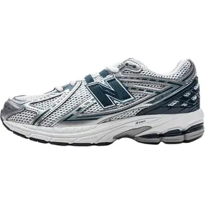 NEW BALANCE 1906R Big Kid Shoes Silver Metallic & Deep Ocean Lace-up Closure Cushioned Insole Durable Sole Leather & Synthetic 1Y-6Y