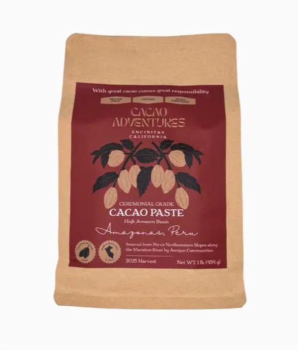 Cacao Adventures High amazon basin Ceremonial grade Cacao Paste 1 lb