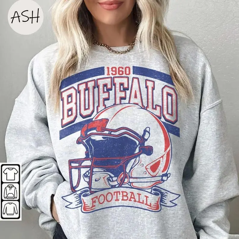 [Sale off up to 50%] Vintage 90s Buffalo Football Vintage Sweatshirt Tee, Buffalo Bill Crewneck Sweatshirt,Buffalo New York,Buffalo Bill Fan Gift Sunday Football