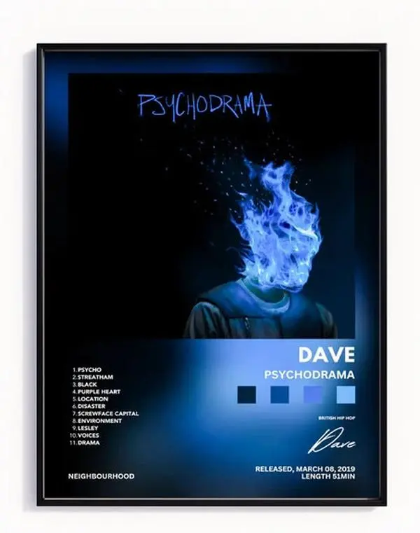 [NO FRAME] Satin Dave Print Artwork - Artistic Music Poster, Room Decoration, Home Decor Supplies