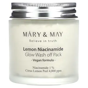 Mary & May Lemon Niacinamide Glow, Wash off Pack, 4.4 oz (125 g)