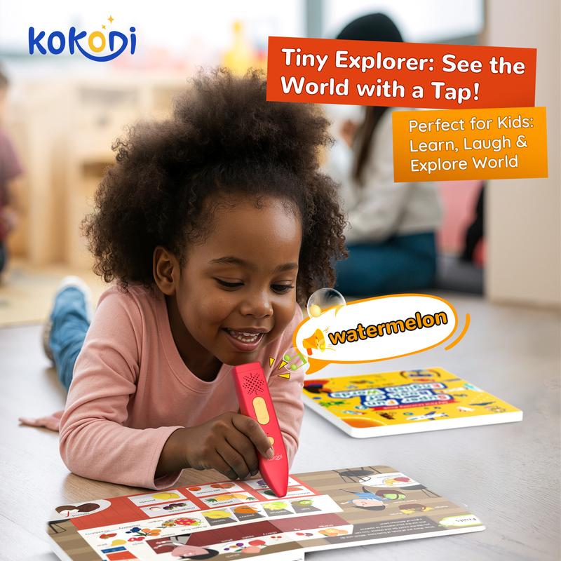KOKODI Talking Pen Book Sets for Kids, Interactive Audio Sound Books with English Words & Mother Goose Nursery Rhymes, 700+ Touch Points Sensory Learning Toy, Educational Gift for Kids