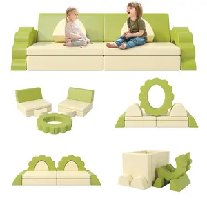 10PCS Kids Couch for Playroom Gift for Children's Day, Baby Climbing and Crawl Foam Play Set, Foam Climbing Blocks Convertible Sofa ,Kids Play Couch, Indoor Climbing Structure for Toddlers, Infant, Kids, Pre-school