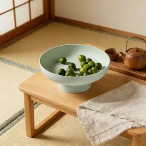 1pc Modern Style Fruit Bowl with Drain Design, Round Storage Basket for Table Centerpiece