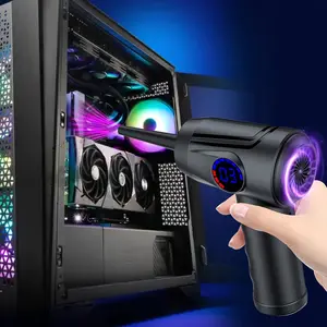 Compressed Air Duster, Electric Air Duster, 3000mAh Fast Charging, 51000 RPM 4 Speed Cordless Air Blower with LCD Display, Portable Built-in LED Light Air Dusters for Computers Keyboard Cleaner Cordless Air Duster, Replaces Compressed Air C