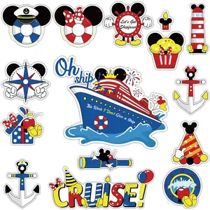 15pcs Mouse Magnetic Stickers for Cruise Door Decorations Waterproof Magnets for Cruise Ship Cabin Refrigerator & Car Door Cute Holiday Carnival Cruise Party Supplies Decals