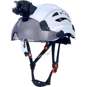 Certified Industrial Hard Hat with Visor, Built-in Headlight, Adjustable Vents, 6-Point Suspension, Lightweight Design for Construction, Outdoor Work (Sports & Outdoor Accessory)