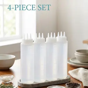 🥗 Restaurant Quality Drizzle | 3 Hole Condiment Squeeze Bottle | Even Distribution Salad Dressing Dispenser