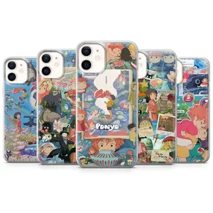 Studio Ghibli Phone Case, Anime Collage Aesthetic Cover  for iPhone X, 11, 12, 13, 14, 15 & more – SS Galaxy S21 to S25 Ultra, Plus with Suction