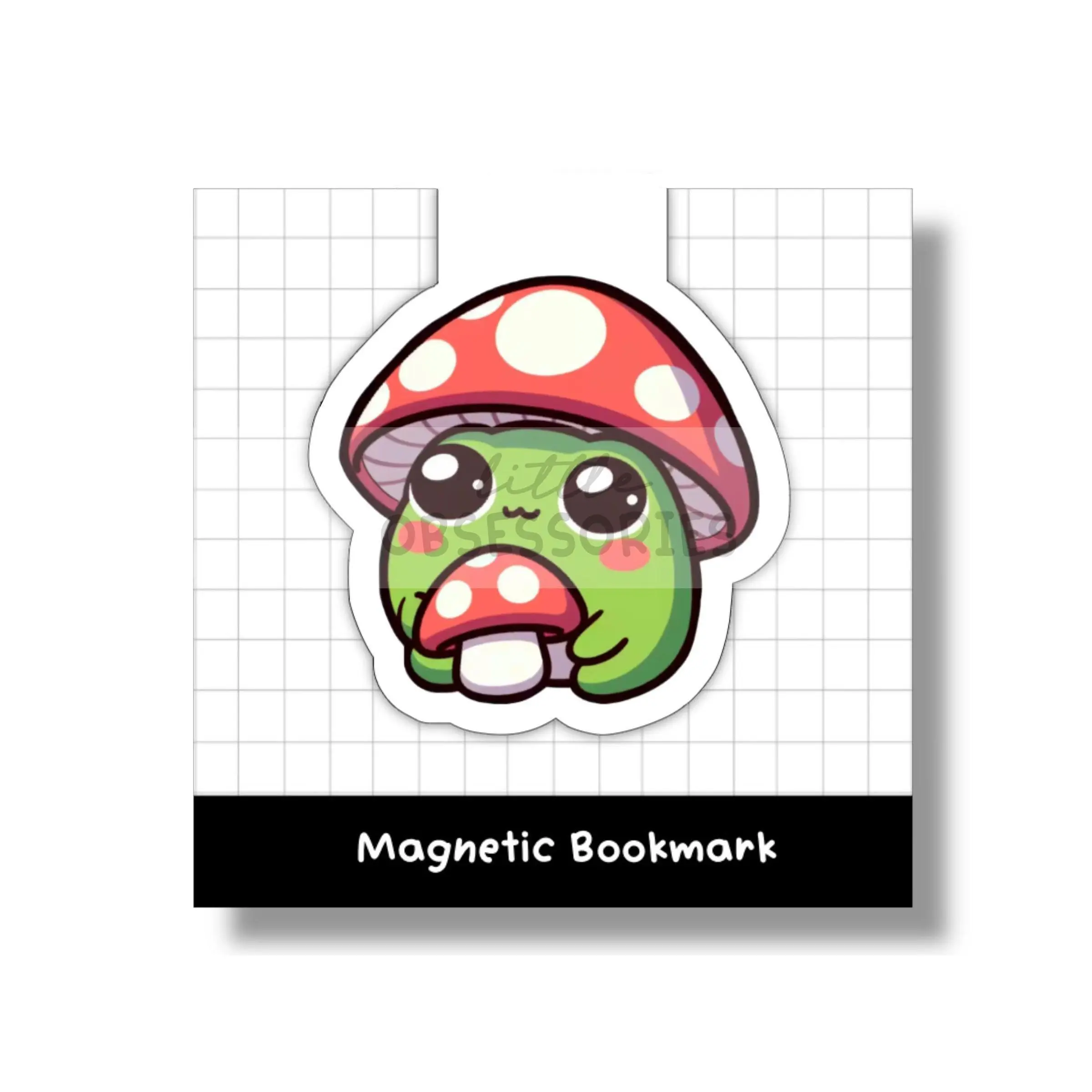 Kawaii Mushroom Frog Magnetic Bookmark